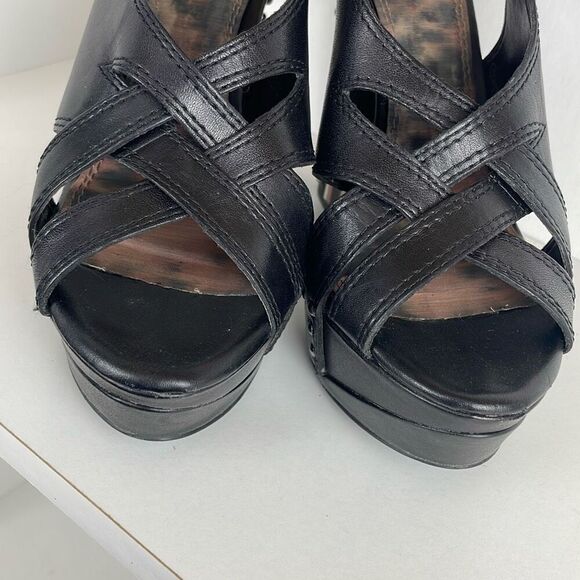 Studded Leather Slingback Platform Heels 7.5 - Picture 8 of 13